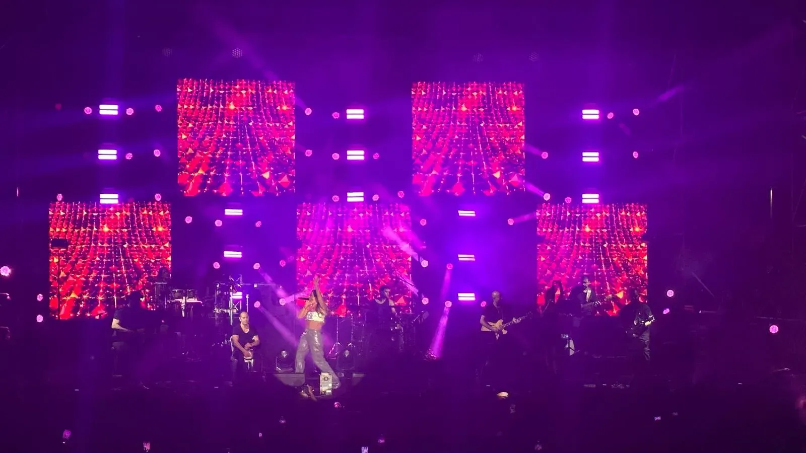 Large LED screen at a crowded event