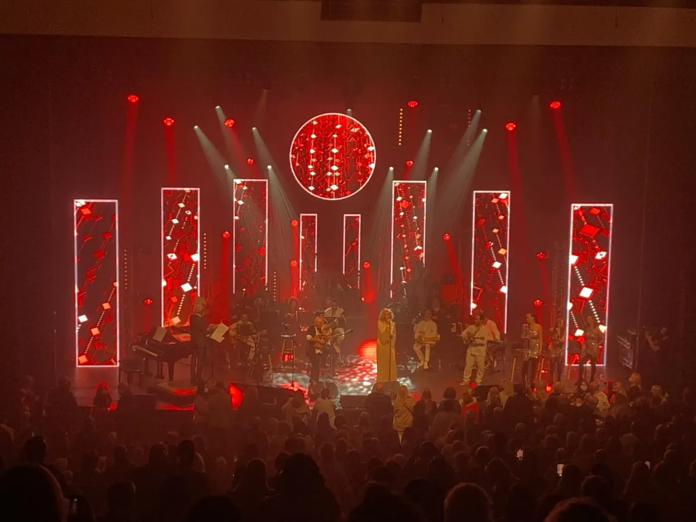 Giant LED screen on stage at a live show